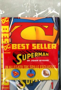 Copertina di DC Best Seller – Superman Di John Byrne n.1 Variant Allegato 3 Pin Set